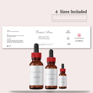 Customizable Product Label Template: Essential Oil, Body Oil (Canva, Digital Download)