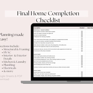 Final Home Completion Checklist: Move-In Essentials (Printable PDF and Google Sheet Template)