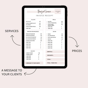 Itemized Nail Services Receipt | Nail Technician Form | Nail Client ...
