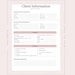 CLIENT INFORMATION Sheet | Real Estate Client Form | Real Estate Agent ...