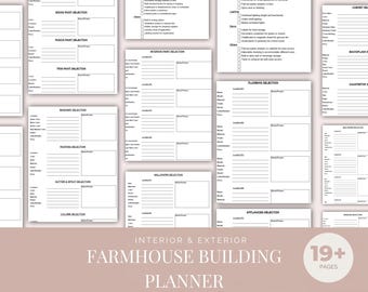 Farmhouse Building Planner: Home Construction & Renovation (Google Sheet and PDF template)