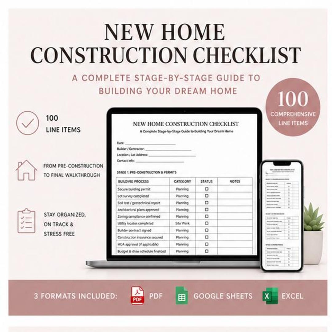 New Home Construction Checklist | Home Building Planner PDF Google ...