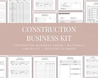 Construction Business Kit | Contractor Forms & Build Planner (Editable PDF)