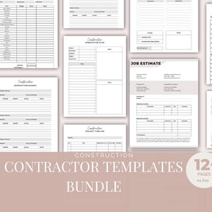 Bearbeitbares Template Bundle für die Konstruktion (Canva & PDF)