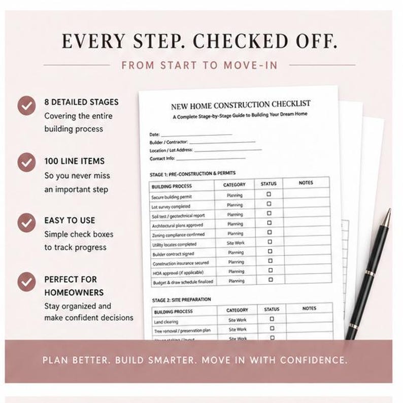 New Home Construction Checklist | Home Building Planner PDF Google ...