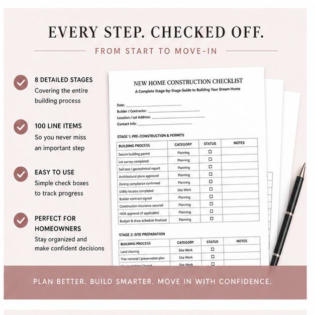 New Home Construction Checklist | Home Building Planner PDF Google ...