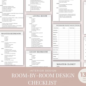 Interior Design Checkliste, Bauplaner, Wohnungsbau Checkliste, digitaler Download, Projektplaner, Checkliste