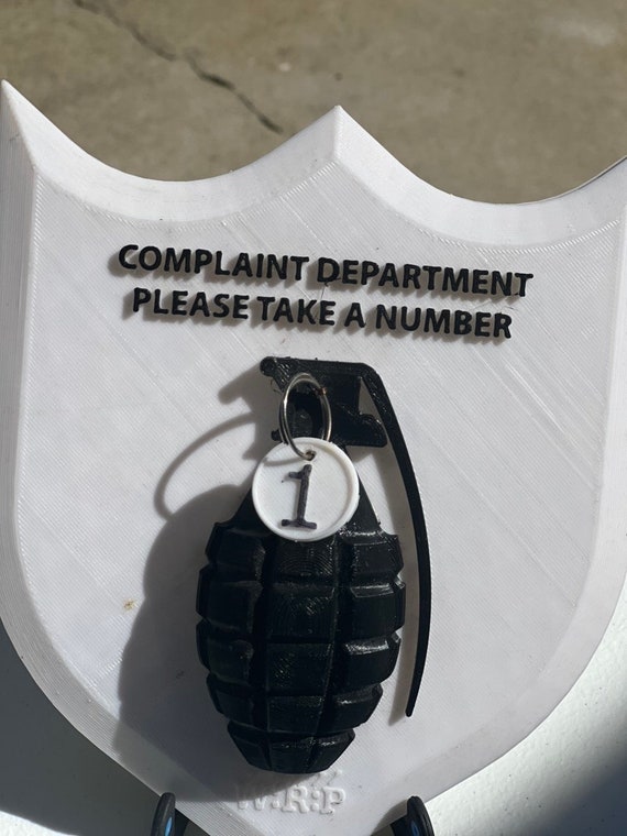 3D Printed complaint Department Take a Number Etsy