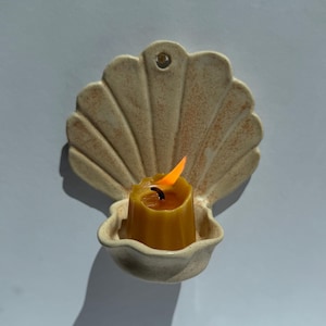 Seashell Candle Sconce: Handmade Ceramic