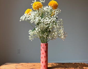 Hand-Built Porcelain Strawberry Vase