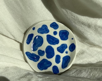 Ring Dish, Ring Dishes, Cowboys, Handmade Cowboy Boots, Cowboy Ceramics, Cowboy Boot, Cowgirl Boots, Cowgirls, Cow Pattern, Blue Pottery