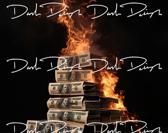 Burning Money, STACK of Money, 100 Dollar Bill Png, Money Clipart, Trending Png, Digital Download Pintable Money Background Cash Clipart Png