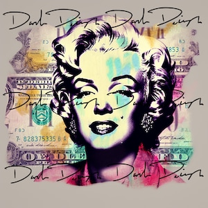Marilyn Monroe money pop art, Money Clipart, Trending Png, Digital Download Pintable Money Background Cash Clipart Png