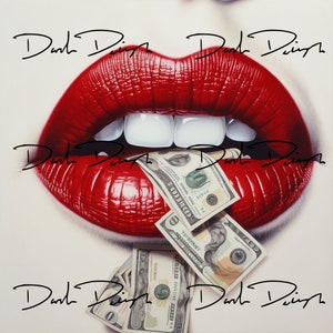 Geld PNG, Digitales Geld, Rote Lippen, Geldfluss