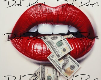 Money PNG, Digital money, Red lips, Money flow