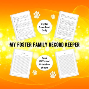 My (Pet) Foster Family Record Keeper | Track Detailed Info on Foster Pets & Adopters | GoodNotes | Printable 8.5x11 | Digital Download