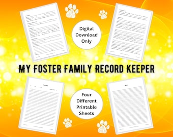 My (Pet) Foster Family Record Keeper | Track Detailed Info on Foster Pets & Adopters | GoodNotes | Printable 8.5x11 | Digital Download