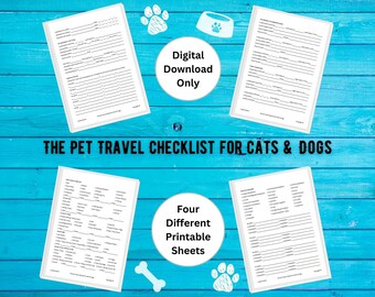 The Pet Travel Checklist for Cats & Dogs | Detailed Travel List for Pet Owners | GoodNotes | Printable 8.5x11 | Digital Download