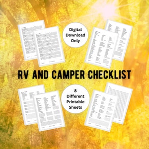 The RV and Camper Checklist | Pack + Prep Like a Champ! | GoodNotes | Printable 8.5x11 | Digital Download