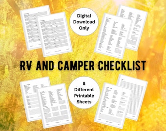 The RV and Camper Checklist | Pack + Prep Like a Champ! | GoodNotes | Printable 8.5x11 | Digital Download