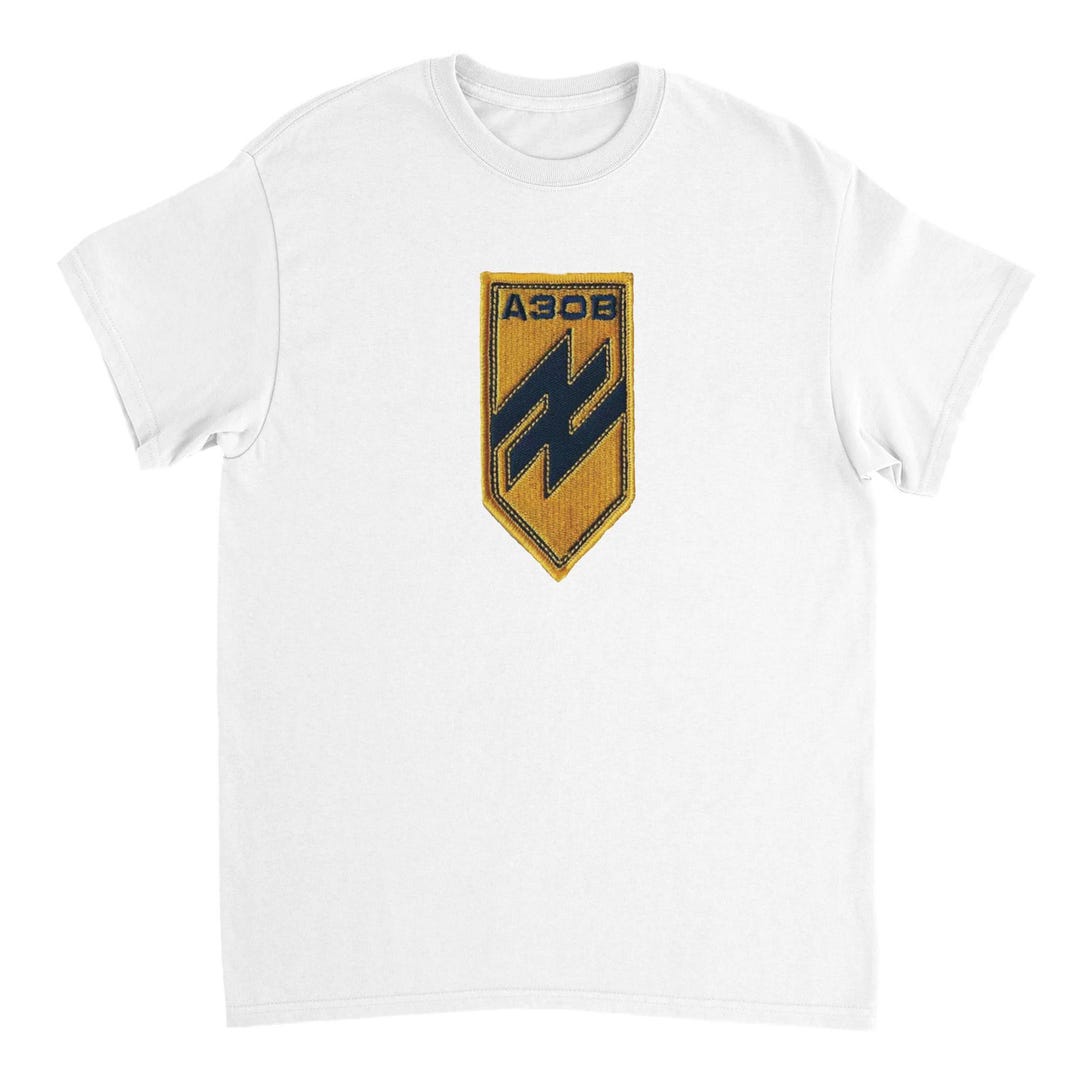Azov Patch T shirt Heavyweight Cotton Tee Perfect For Everyday Wear Azov Patch T shirt Heavyweight Cotton Tee Perfect For Everyday Wear