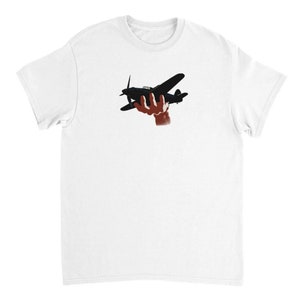 Plane In Hand - T-shirt girocollo unisex pesante