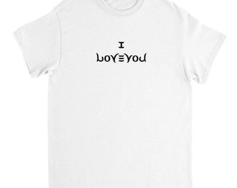 Ambigram - I Love You - Heavyweight Unisex Crewneck T-shirt