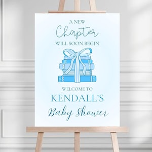 A New Chapter Will Soon Begin Baby Shower Sign, Book Lover Baby Shower Sign, Boy Baby Shower Welcome Sign, New Chapter Baby Shower Sign