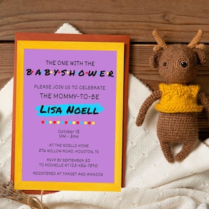 FRIENDS Baby Shower Invitation, FRIENDS Baby Shower Invitation Template, Baby Shower Template, Baby Shower Evite, FRIENDS Themed Baby Shower