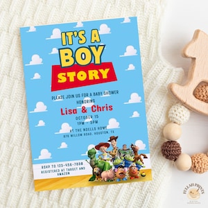 Its A Boy Story Baby Shower Invitation, Toy Story Themed Baby Shower Invitation, Baby Shower Invites for Boys, Baby Shower Invite Template