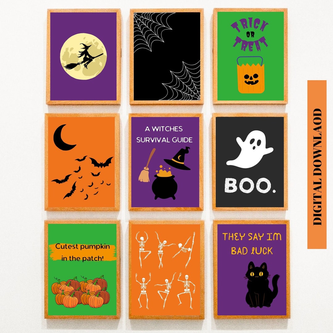Halloween Art Mega Bundle Set, Set of 9, Halloween Decor, Halloween ...