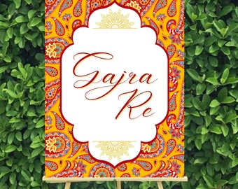 Gajra Re Sign, Mehndi Table Decor, Dholki Table Decor, Gajre Bar Sign, Indian Jewelry Table Sign, Gajra Station Table Sign, Kajra Re