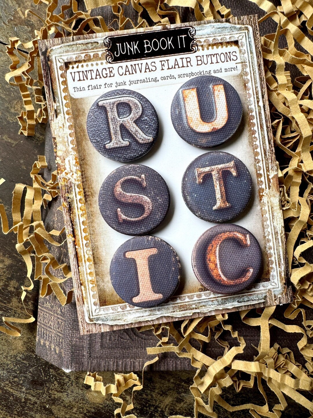 Rustic Canvas Flair Buttons, Words for Junk Journaling, Rustic Junk ...