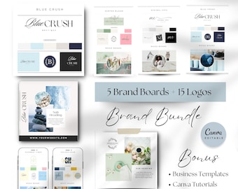 DIY Canva Branding Social Media Template, Logo Kit, Business Branding Template, Editable Brand Boards, DIY Logo Design, Mood Board