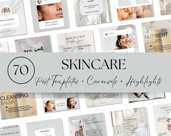Esthetician Editable Canva Instagram Templates, Canva Skincare Social Media, Dermatologist Post, Skincare Coach Posts and Carousels, Med Spa