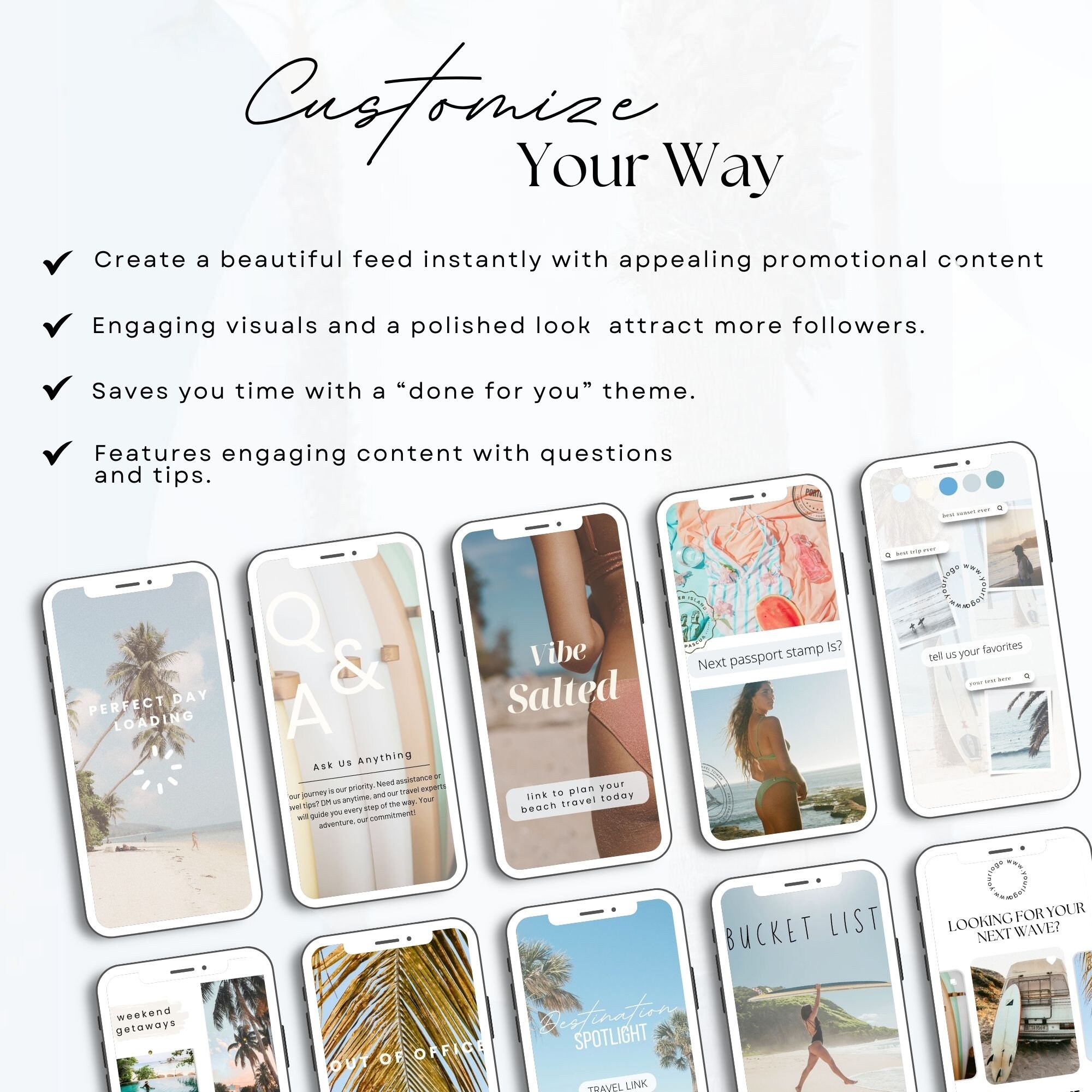Travel Agent Instagram Story Templates, Canva Social Media Templates ...