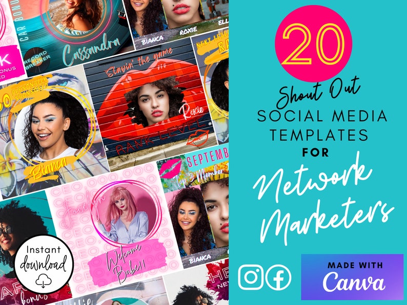 Social Media Shout Out Templates for Network Marketers Etsy