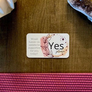 Yoga Class Consent Cards DIGITAL DOWNLOAD Design | Praktische Hilfen von Yoga Asana-Lehrern | Ja oder Nein | Flip Chips | Erlaubnis zum Anfassen