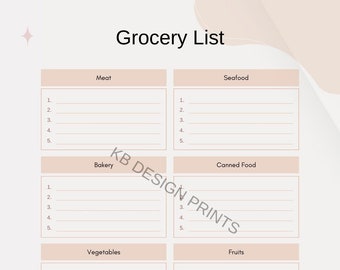 Lista de la compra imprimible en PDF (descarga digital)