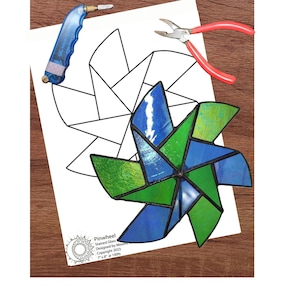 Colorful Pinwheel - Stained Glass Pattern (Digital PDF Format)