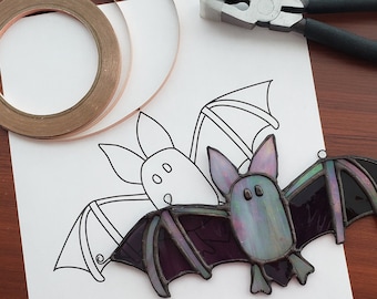 Bat Stained Glass Pattern - Etsy