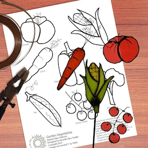 Garden Vegetables - Stained Glass Patterns (Digital PDF Format)