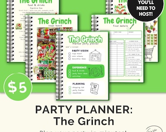 The Grinch Party Planner – 15 Page Printable | Instant Download | 5 Dollar Party Guide