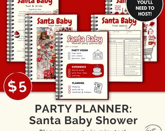 Santa Baby Shower Party Planner – 15 Page Printable | Instant Download | 5 Dollar Party Guide