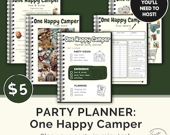 One Happy Camper Party Planner | First Birthday, Camping Theme (PDF)