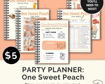 One Sweet Peach Party Planner | First Birthday, Instant Download (PDF)