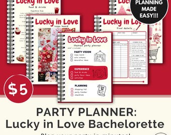 Lucky in Love Bachelorette Party Planner | Instant Download (PDF) | Party Guide