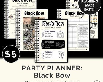 Black Bow Theme Party Planner | Instant Download (PDF) | Party Guide