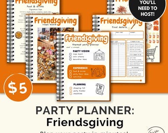 Friendsgiving Party Planner – 15 Page Printable | Instant Download | 5 Dollar Party Guide