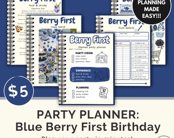 Blue Berry First Birthday Party Planner | Instant Download (PDF) | Blueberry Theme Party Guide